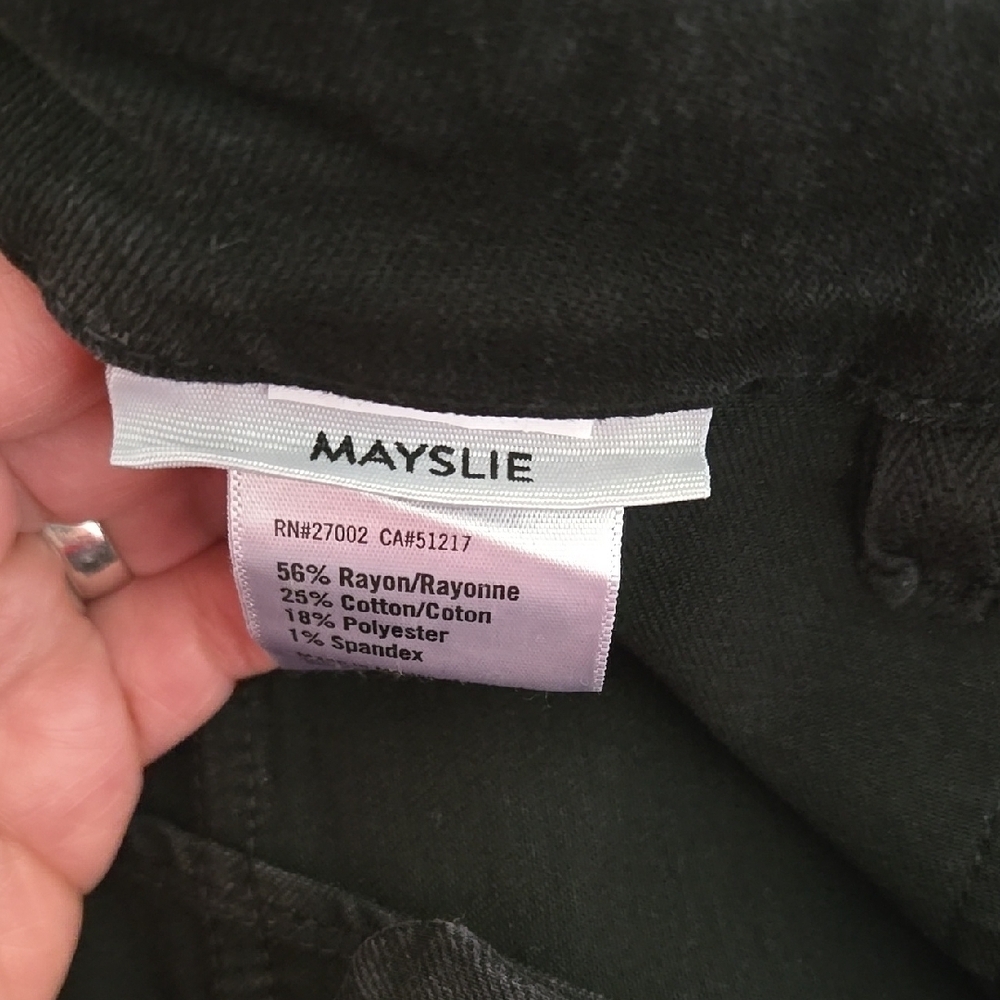 Paige Mayslie Black Coated Stretch-denim Trousers Size 28 - Picture 15 of 16